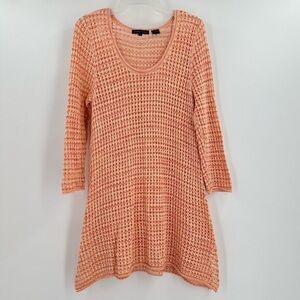 Jeanne Pierre Women’s Coral Cotton All Crochet Sheer Dress/Cover Up Size Medium